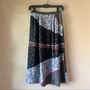 Vintage UMI Collections by Anne Crimmins Multi Print Silk Skirt